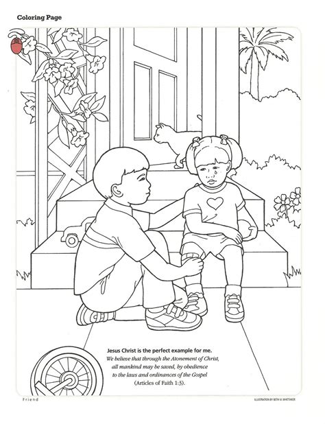 lds primary coloring pages activity   friend september