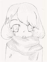 Anime Crying Girl Sad Drawing Cute Getdrawings Person sketch template