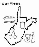 Virginia West Map Coloring State Outline Wv Pages Usa Printables Printable Go sketch template