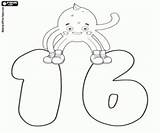 Number Coloring Sixteen Octopus Gif sketch template