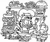 Garfield Cocinero sketch template