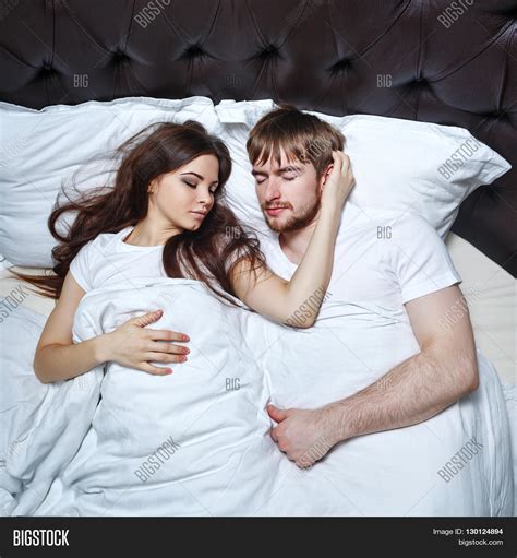 married couple sleeping bed sweet image and photo bigstock