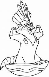 Coloring Pages Strong Raccoon Meeko Popular sketch template