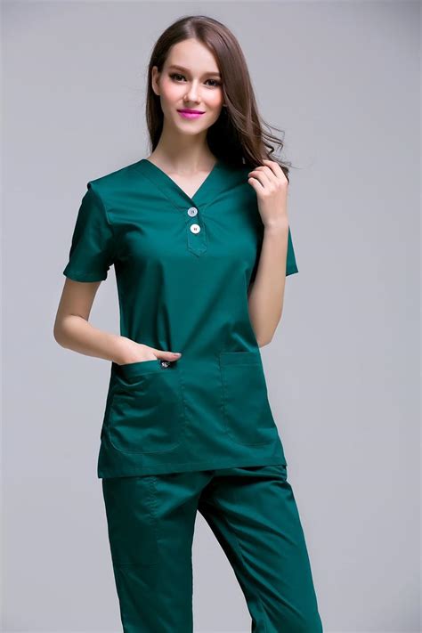 2017 rushed new arrival women s short sleeve medical scrub uniforms set