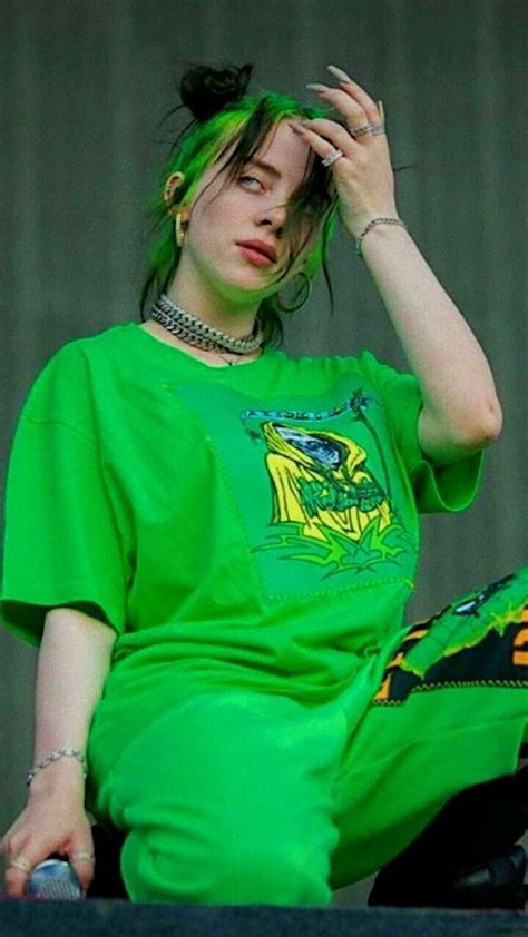 billie eilish album cover green hair woman crush american singers wifey rappers outfit
