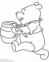 Pooh Honey Winnie Coloring Pot Pages Disneyclips Running sketch template