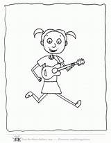 Coloring Guitar Pages Playing Clipart Kids Sheet Library Cartoon Player Comments sketch template