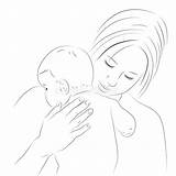 Mutter Skizze Neugeborene Bosquejo Mother sketch template