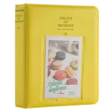 rexine yellow mini instant polaroid photo album matte size 15 x 15 x
