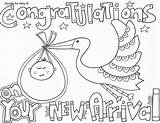 Coloring Baby Shower Pages Boy Kids Printable Congratulations Card Color Sheets Cards Clipart Print Printables Doodle Stork Book Getcolorings Clip sketch template