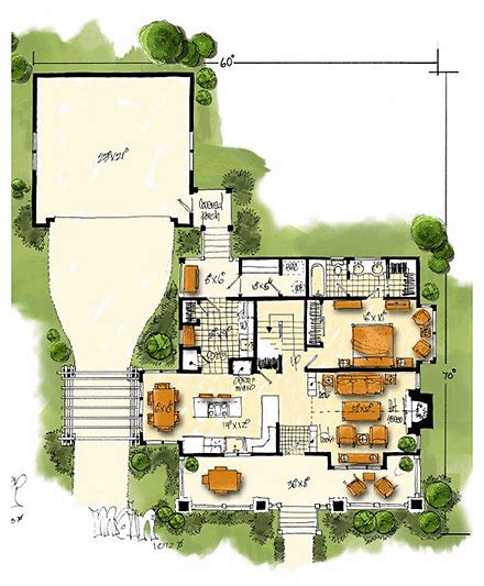 story bungalow home plan  detached garage craftsman style house plans house plans