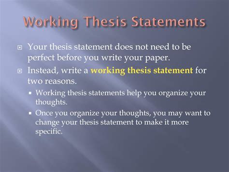 thesis statements topic sentences  transitions powerpoint