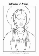 Colouring Aragon Catherine Coloring Pages Henry Viii Drawing Kids Tudor Anne Activityvillage Boleyn Books History sketch template