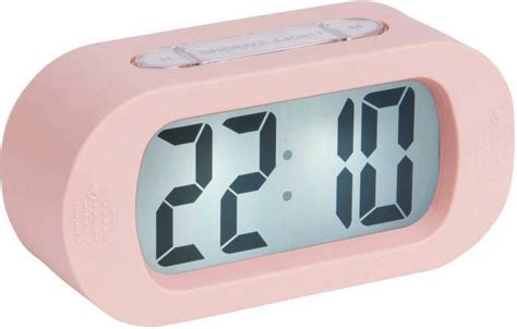 karlsson wekkers alarm clock gummy rubberized roze klokkenshop