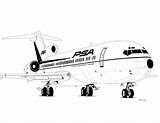 Boeing 727 Avion Psa Sheets Aviones sketch template