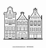 Amsterdam Dutch Facades Architecture sketch template