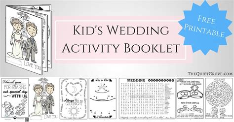 printable kids wedding activity booklet  quiet grove