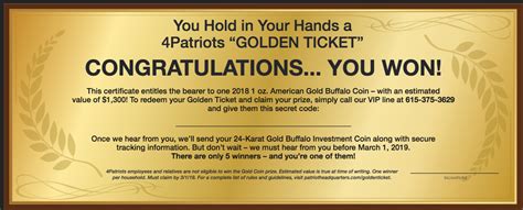 golden ticket giveaway rules and guidelines patriot