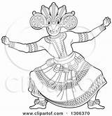 Traditional Dancer Sinhala Clipart Mask Sri Lankan Devil Illustration Vector Horned Royalty Perera Lal Culture Hand Clipground Preview sketch template