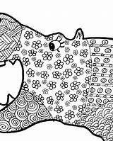 Hippo Colouring Printable sketch template