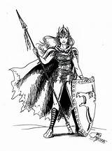 Warrior Female Coloring Deviantart Drawings Fantasy Designlooter 08kb sketch template