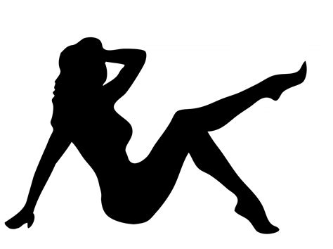 Unique Pin Up Girl Silhouette Library Free Vector Art