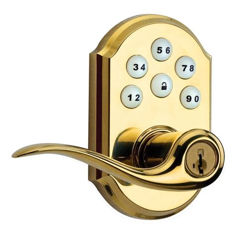 kwikset smartcode lever lifetime polished brass single cylinder deadbolt smartkey lighted keypad