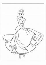 Cinderella Coloring Pages Color Printable Kids sketch template