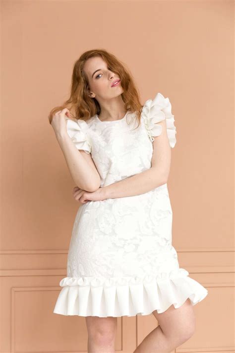 trouwjurk kort korte witte jurk witte prom jurk unieke jurk etsy
