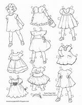 Paper Dolls Easter Coloring Doll Missy Miss Printable sketch template