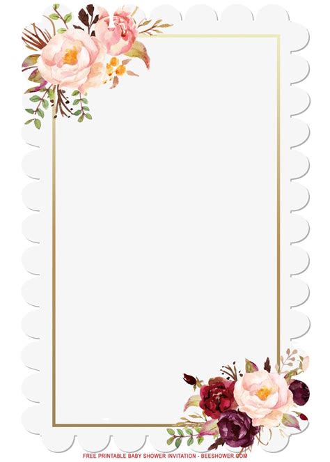 white paper  pink flowers  green leaves   edges  front