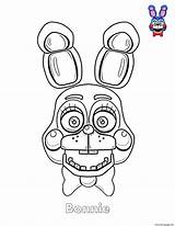 Fnaf Bonnie Coloring Pages Sheet Face Colouring Nights Five Printable Freddy Print Sheets Color Freddys Colour Book Funtime Info Getcolorings sketch template