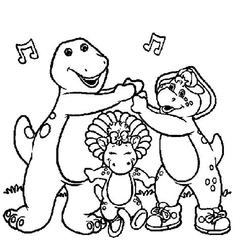 barney coloring book pages  print