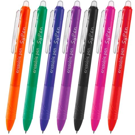 sypens erasable pens  pack fine point retractable click   built  rubber erasers