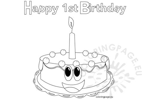 happy st birthday images coloring page