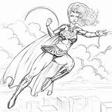 Supergirl Coloring Superheroes Pages Printable Drawing Kb Drawings sketch template