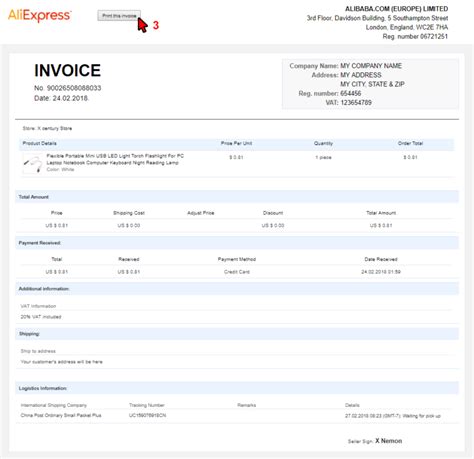 ali invoice instructions dropshipping store