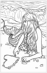 Ausdrucken Erwachsene Meerjungfrau Malvorlagen Erwachsenen Fur sketch template