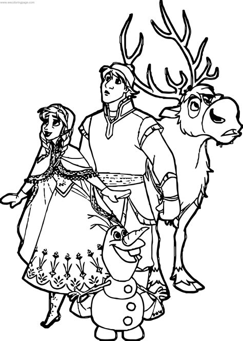 anna elsa kristoff  olaf coloring page coloring page frozen coloring