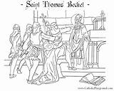 Coloring Catholic Saints Thomas Becket Feast 29th sketch template