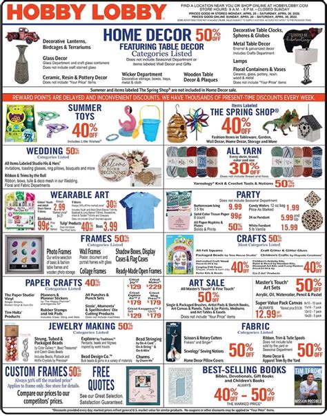 hobby lobby weekly ad apr    weeklyads