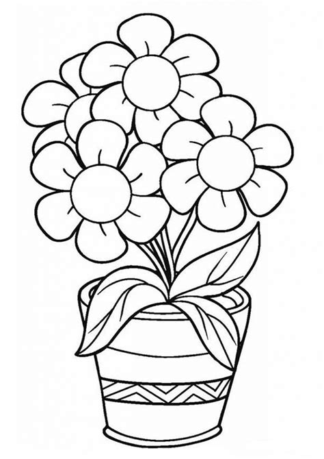 easy  print flower coloring pages printable flower coloring
