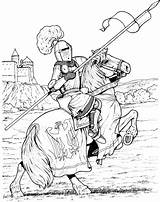 Colorare Knights Medievali Cavalieri Medioevo Castle Medieval Sheets sketch template