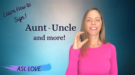 how to sign aunt uncle cousin niece nephew sign language in