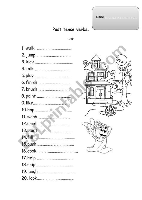 simple regular verbs worksheet  esl printable english