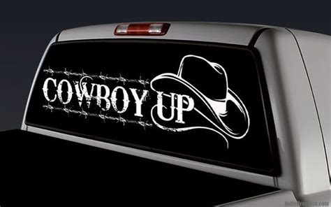 rear window graphic decal truck suv cowboy   truck decals