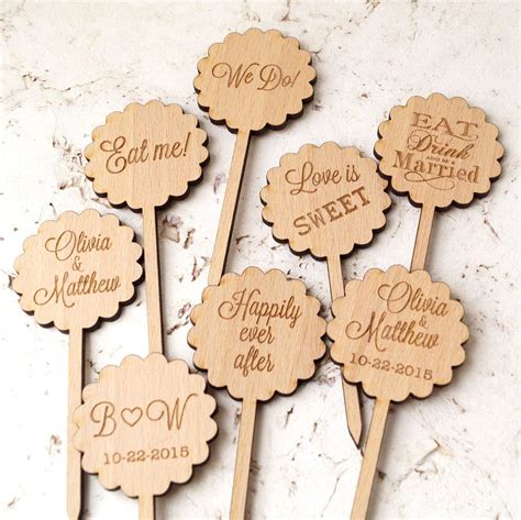 cupcake toppers custom engraved cupcake toppers personalized cupcake