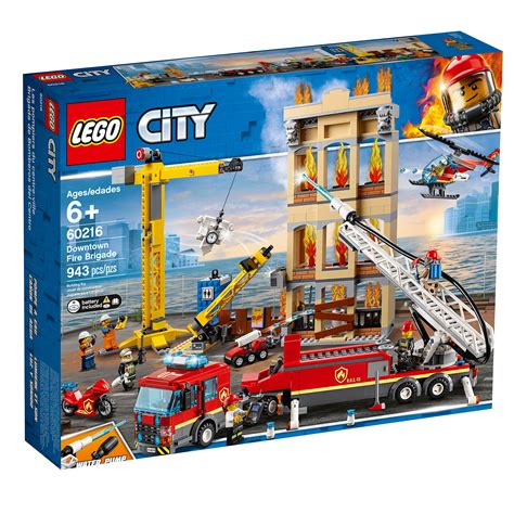lego city  downtown fire brigade block building kit   minifigures  ebay