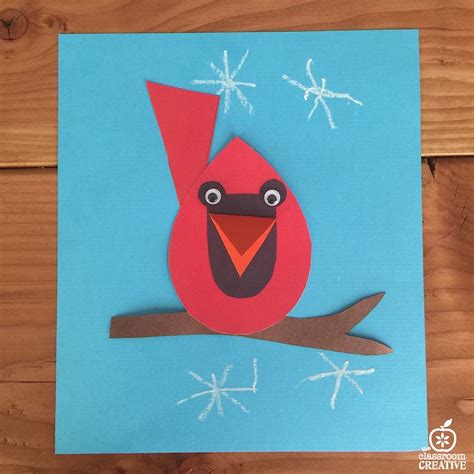 cardinal craft  template bird crafts preschool st grade