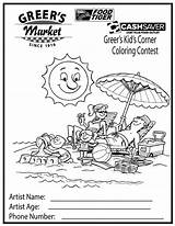 Coloring Summer Sheets Corner Greer Kids sketch template